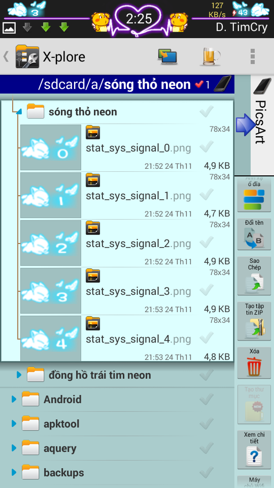 icon status bar neon